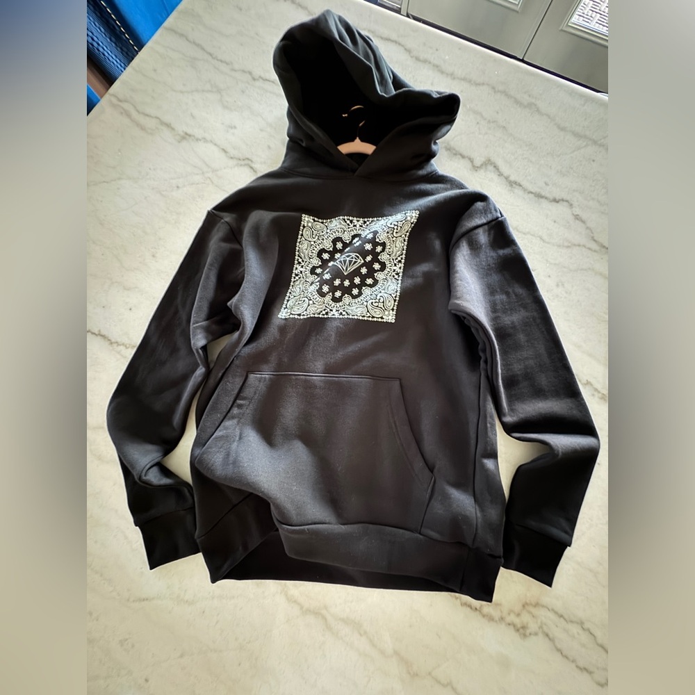 Diamond Supply Co. Bandana Pattern Fleece Hoodie Sweatshirt Small NWOT Unisex